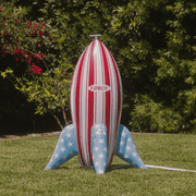 Inflatable Backyard Sprinkler Red and White Stripe Rocket 4th of July
